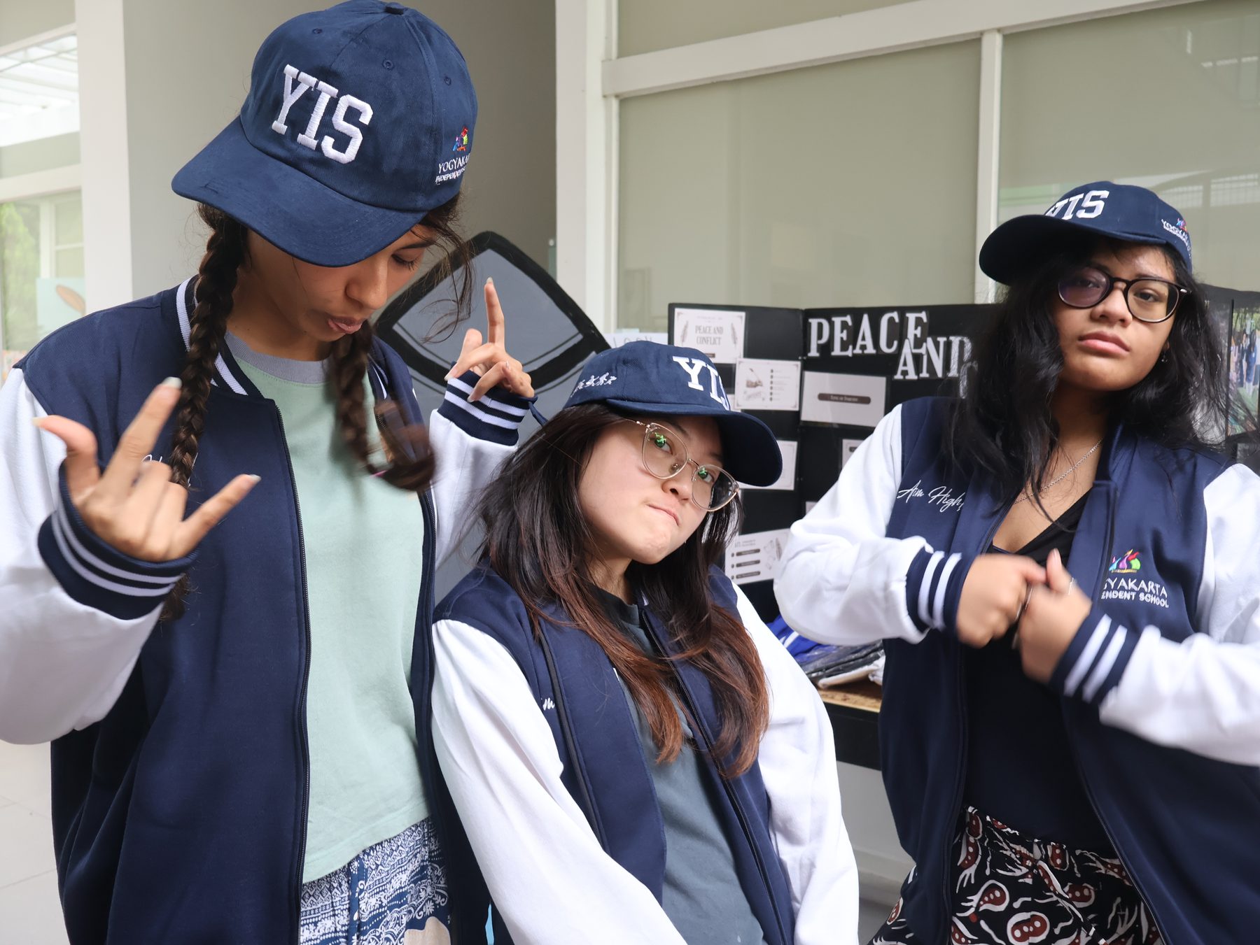 YIS students wearing Japan journey jackets